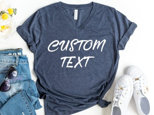 Personalized V-Neck Shirt Design Your Own Custom Family Reunion Shirt