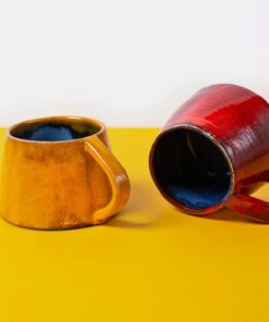 Vivid Hues Ceramic Mug and Saucer Set Elevate Your Morning Ritual with Radiant Colors