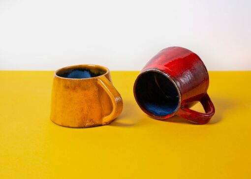 Vivid Hues Ceramic Mug and Saucer Set Elevate Your Morning Ritual with Radiant Colors