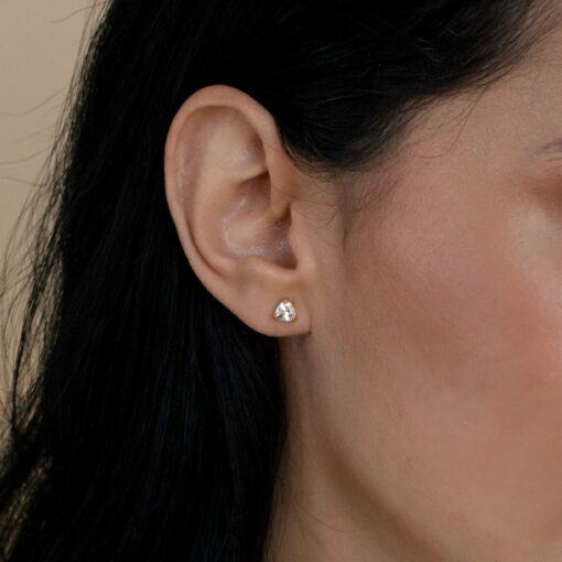 Sparkling Trillion Cut Diamond Stud Earrings Minimalist Elegance for Everyday Glamour