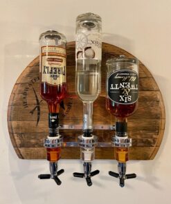 Reclaimed Whiskey Barrel Liquor Dispenser Elevate Your Home Bar with Rustic Charm