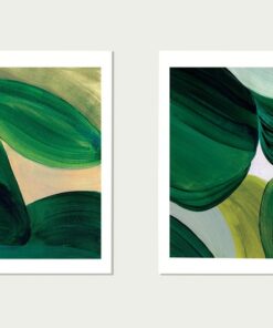 Abstract Emerald Green Art Prints Minimalist Forest Green Wall Decor for Contemporary Spaces