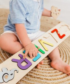 Personalized Name Puzzle with Pegs A Cherished Keepsake for First Christmas and Birthdays
