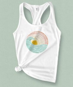 Sunset Surf Vibes Barrel Wave Graphic Tank Top for Summer Adventures