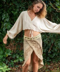 Tribal Tapestry Embark on an Ethnic Adventure with Our Block Print Wrap Skirt