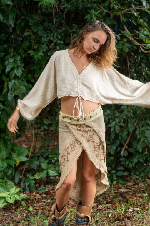 Tribal Tapestry Embark on an Ethnic Adventure with Our Block Print Wrap Skirt