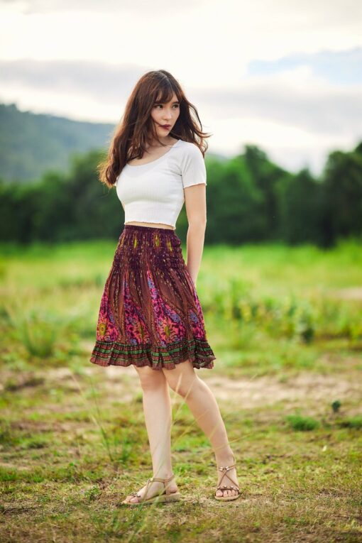 Enchanting Red Boho Skirt A Bohemian Rhapsody for Trendy Souls