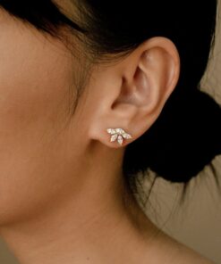 Sparkling Elegance Marquise Diamond Earrings in Shimmering Gold