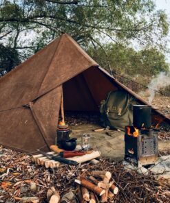 Artisanal Bushcraft Oilskin Tarp Handmade Waxed Cotton Canvas Nessmuk Tarp for Campsites and Campground Essentials