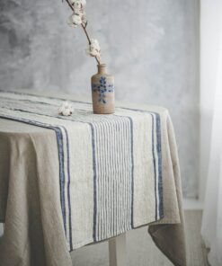 Striped Linen Table Runner Elevate Your Dining with French Elegance