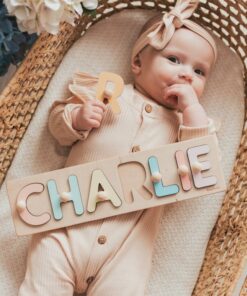 Personalized Name Puzzle with Pegs A Hoppy First Easter Gift