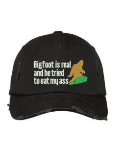 Unveil the Enigma Embroidered Bigfoot Dad's Cap for the Curious and Adventurous