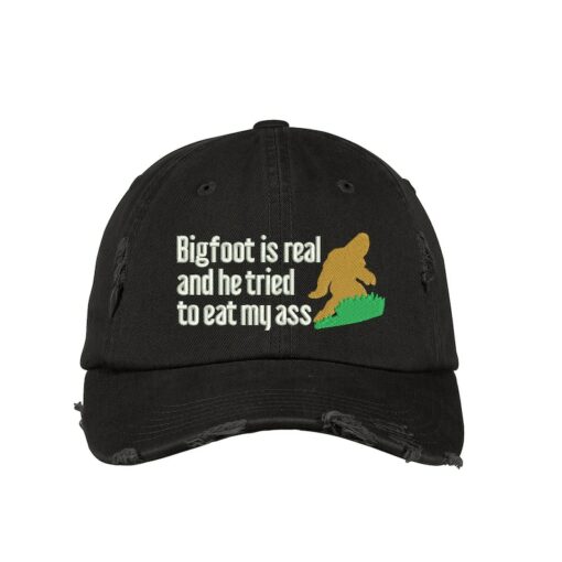 Unveil the Enigma Embroidered Bigfoot Dad's Cap for the Curious and Adventurous