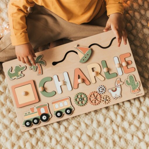 Montessori Busy Board Personalized Sensory Puzzle for Early Development and Learning