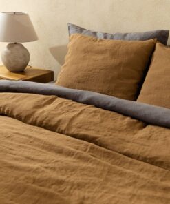 Indulge in Regal Slumber Cinnamon Spice Linen Bedding Set for Unparalleled Comfort