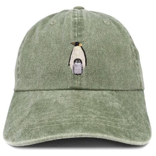 Stitchfy Penguin Patch Pigment Dyed Washed Baseball Cap Embroidered Charm for Your Head