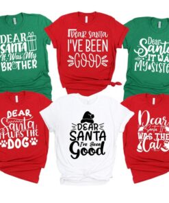 Festive Family Christmas Shirts Spread Holiday Cheer with "Dear Santa" Squad Tees