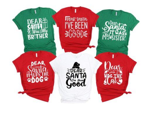Festive Family Christmas Shirts Spread Holiday Cheer with "Dear Santa" Squad Tees