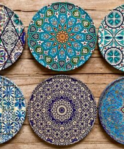 Mesmerizing Mediterranean Coasters A Set of 6 for Enchanting Home Decor and Thoughtful Gifting