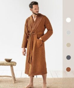 Luxurious Linen Waffle Robe Comfort and Style for Men and Women