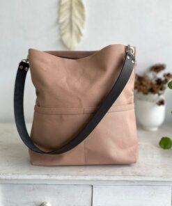 Personalized Canvas Tote Bag with Leather Strap A Timeless Gift for Her