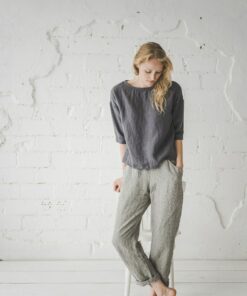 Breezy Linen Kimono Blouse Elevate Your Wardrobe with Casual Elegance