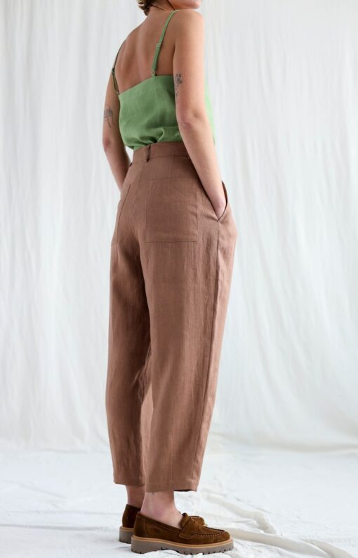 Boxy Linen Tapered Leg Trousers Effortless Style, Ready to Ship
