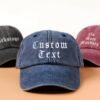 Personalized Vintage Cap Embroidered Text, UK-Made | Cotton Snapback, Dad Hat, Summer Hat, Baseball Cap | Unique Gift for Him or Her