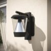 Illuminate Your Outdoors with Modern Elegance Farmhouse Wall Lantern with Integrated LEDs and Reflective Cone