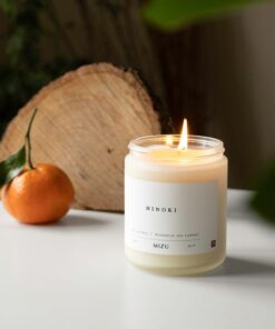 Invigorating Citrus and Woodsy Escape HINOKI Essential Oil Candle - Awaken Your Senses