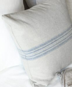 Rustic Linen Pillowcase Duo Blue Striped Elegance for Your Home