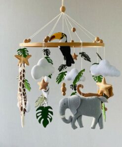 Enchanting Safari Adventure Realistic African Animals Mobile for Baby's Dreamy Nights