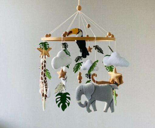 Enchanting Safari Adventure Realistic African Animals Mobile for Baby's Dreamy Nights