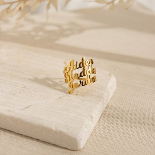 Personalized Triple Name Ring A Timeless Treasure for Loved Ones