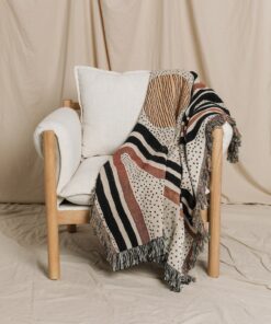 Cozy Haven Abstract Woven Throw Blanket for Modern Boho Decor
