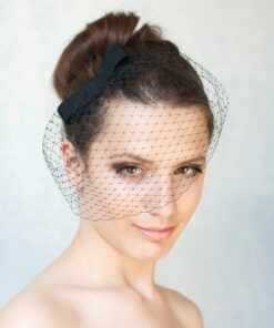 Black Birdcage Veil with Bow A Timeless Bridal Accessory