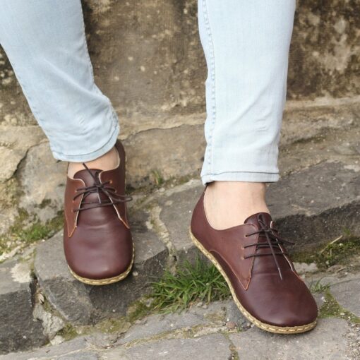 Grounding Shoes for Men Copper Leather Sole, Wide Toe Box, Bitter Brown