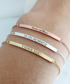Personalized Bar Bracelet Engrave Your Story, Cherish Your Moments