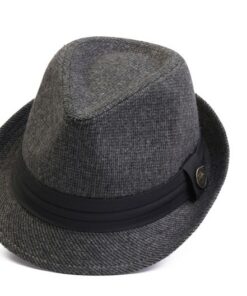 Dark Gray Tweed Fedora A Timeless Winter Accessory for Women
