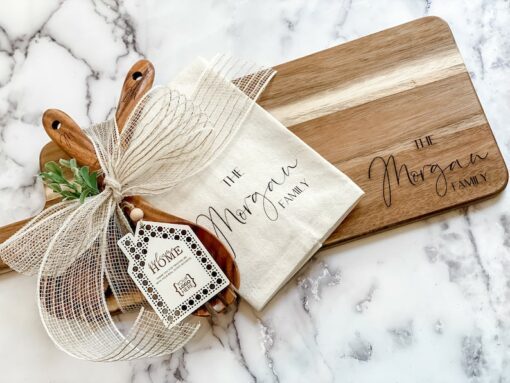 Personalized Housewarming Gift Basket Celebrate New Beginnings with a Custom Engraved Cheese Board