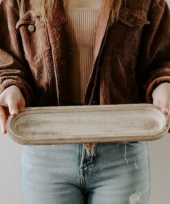 Rustic Wood Tray Farmhouse Decor, Kitchen Organizer, Bathroom Vanity, Housewarming Gift