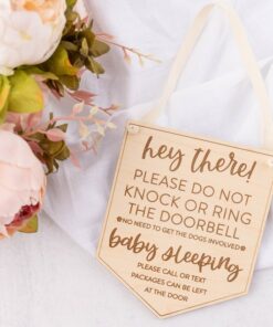 Quiet Time for Baby "Shh... Baby's Sleeping" Wooden Door Sign