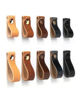 Rustic Leather Drawer Pulls Elevate Your Home Decor with American-Made Craftsmanship