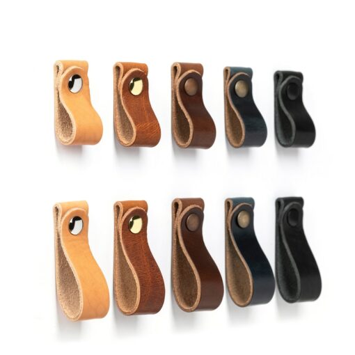 Rustic Leather Drawer Pulls Elevate Your Home Decor with American-Made Craftsmanship