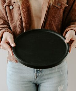 Elegant Black Wood Tray A Versatile Organizer for Home and Decor
