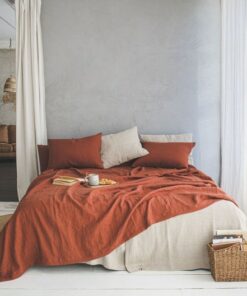 Organic Linen Bedspread Softened Heavyweight Linen Coverlet for a Luxurious Night's Sleep