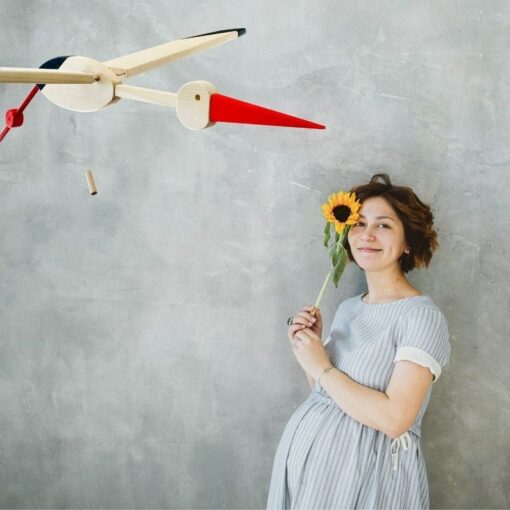 Eco-Friendly Stork Nursery Mobile A Cherished Gift for New Parents