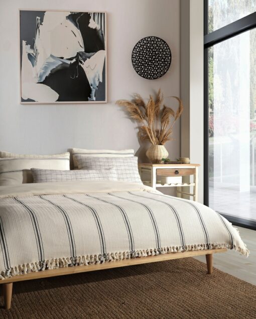 Indulge in Cozy Comfort Wrap Yourself in the Soft Embrace of Our Cotton Cream Turkish Throw Blanket