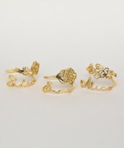 Birth Flower Name Ring Personalized Floral Jewelry for a Timeless Statement