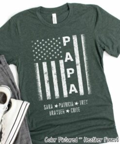 Celebrate Fatherhood with a Personalized Papa Flag Shirt A Unique Gift for the Special Man in Your Life